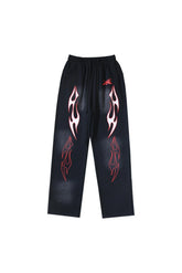 Hellstar Studios flame casual sports pants black