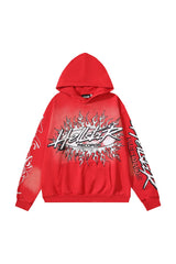 Explosive badge red hoodie