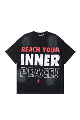 Dark Series: Inner Peace Printed Black T-shirt