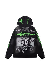 Running pattern hoodie