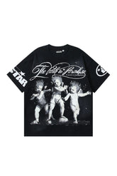 Dark Series: Little Angel Printed Black T-shirt