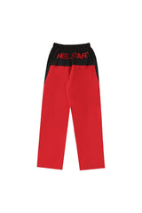 Hellstar Studios Embroidered Splicing Logo Sports Pants in Red