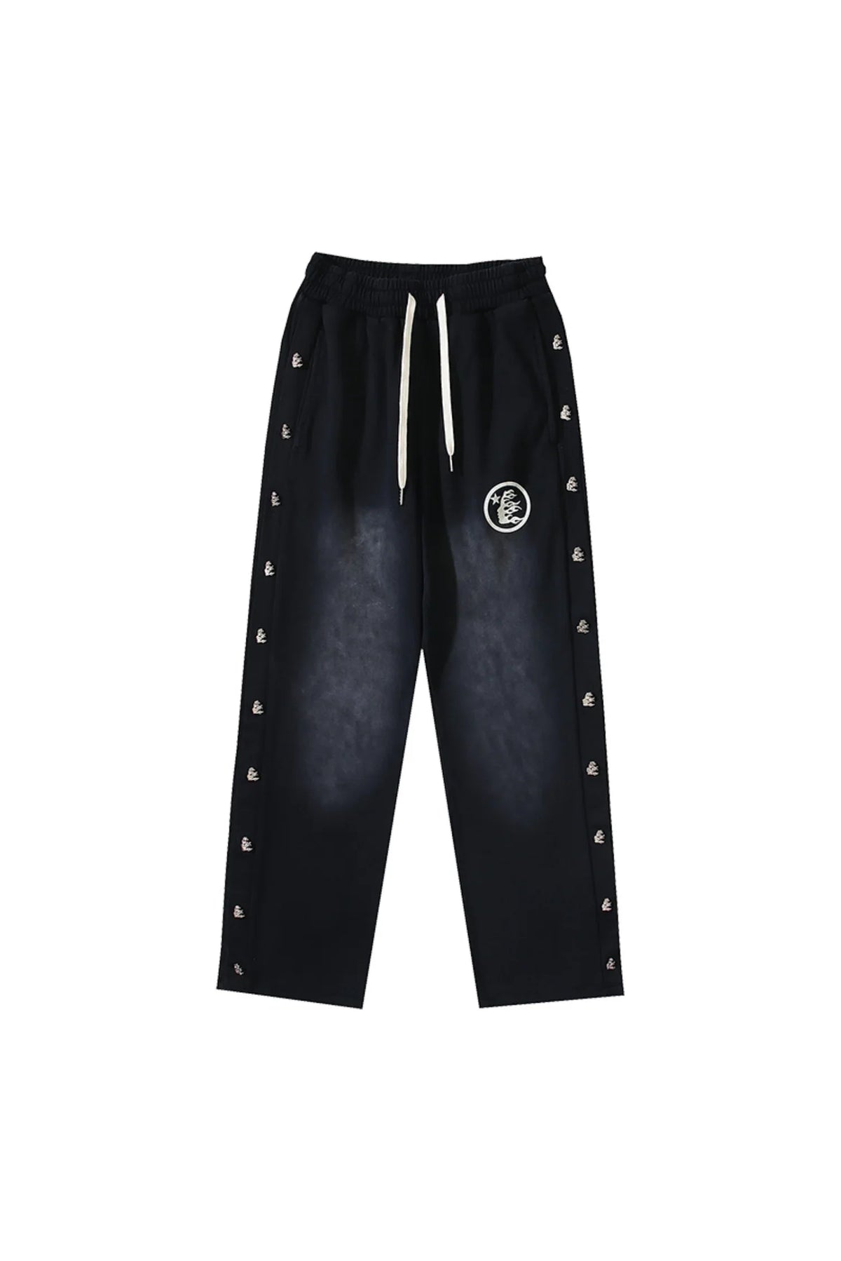 Hellstar Studios new side button logo casual sports pants black