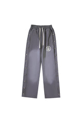 Hellstar Studios new side button logo casual sports pants gray